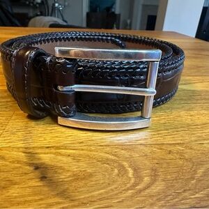 Brighton Croc Embossed Brown Leather Belt